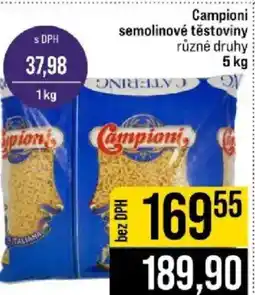 Jip Campioni semolinové těstoviny nabídka