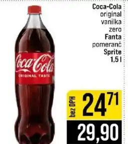 Jip Coca-Cola original vanilka zero Fanta pomeranč Sprite nabídka