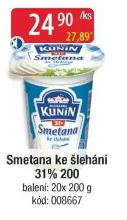 Qanto KUNIN Smetana ke šlehání 31% nabídka