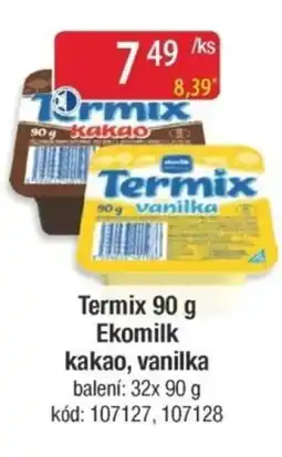 Qanto Termix Ekomilk kakao, vanilka nabídka