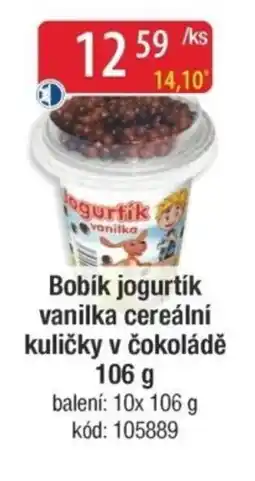 Qanto Bobík jogurtík vanilka cereální kuličky v čokoládě nabídka