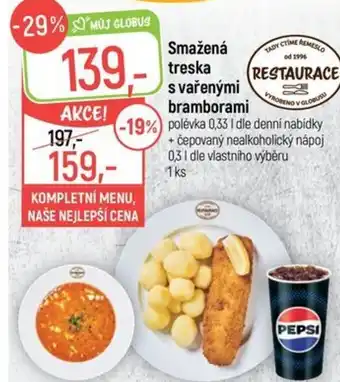 Smažená treska s vařenými bramborami