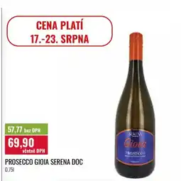 Ratio Prosecco Gioia serena DOC nabídka