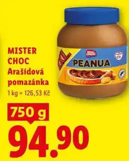 Lidl MISTER CHOC Arašídová pomazánka nabídka