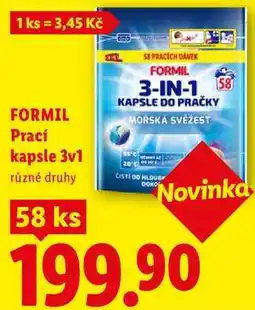 Lidl FORMIL Prací kapsle 3v1, 58 ks nabídka