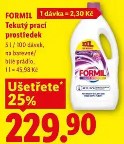 Lidl FORMIL Tekutý prací prostředek, 5 l/100 dávek nabídka