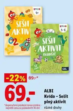 Lidl ALBI Kvído - Sešit plný aktivit nabídka