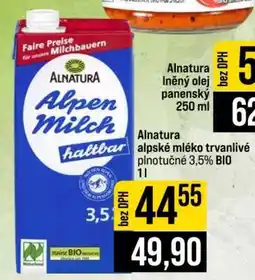 Jip Alnatura alpské mléko trvanlivé plnotučné 3,5% BIO nabídka