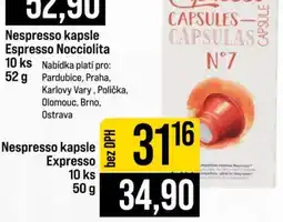 Jip Nespresso kapsle Expresso nabídka