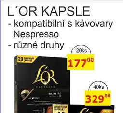 BENE Nápoje L'OR KAPSLE - kompatibilní s kávovary Nespresso - různé druhy 20ks nabídka
