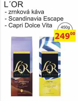 BENE Nápoje L'OR zrnková káva - Scandinavia Escape, Capri Dolce Vita nabídka