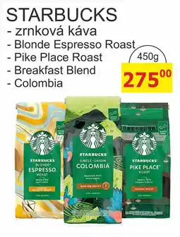 BENE Nápoje STARBUCKS - zrnková káva nabídka