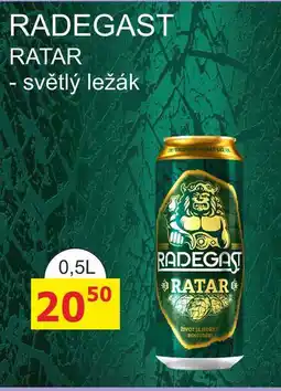 BENE Nápoje RADEGAST RATAR - světlý ležák nabídka