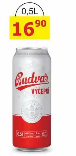 BENE Nápoje BUDVAR Pivo světlé výčepní 0,5l 0.5l plech nabídka