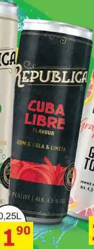 BENE Nápoje REPUBLICA CUBA LIBRE 0,25l míchaný nápoj plech nabídka