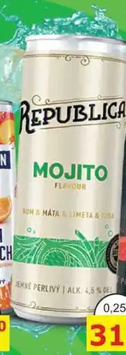 BENE Nápoje REPUBLICA MOJITO 0,25l míchaný nápoj plech nabídka