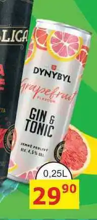 BENE Nápoje DYNYBYL Grapefruit GIN & TONIC 0,25l míchaný nápoj plech nabídka