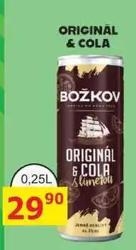 BENE Nápoje BOŽKOV ORIGINÁL & COLA 0,25l míchaný nápoj plech nabídka