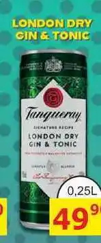 BENE Nápoje Tanqueray LONDON DRY GIN & TONIC 0,25l míchaný nápoj plech nabídka