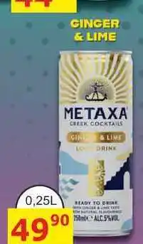 BENE Nápoje METAXA GINGER & LIME 0,25l míchaný nápoj plech nabídka