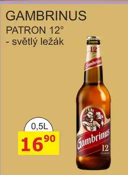 BENE Nápoje GAMBRINUS PATRON 12° - světlý ležák nabídka