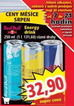 Norma Red Bull energy drink nabídka