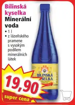 Norma Bílinská kyselka Minerální voda nabídka
