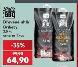 Kaufland Dřevěné uhlí, brikety nabídka