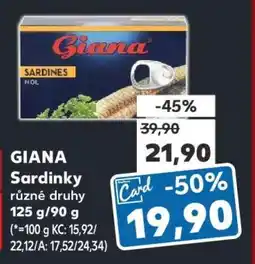 Kaufland Giana Sardinky nabídka