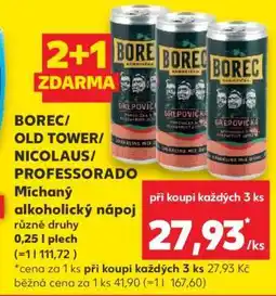 Kaufland BOREC/OLD TOWER/NICOLAUS/PROFESSORADO Míchaný alkoholický nápoj nabídka