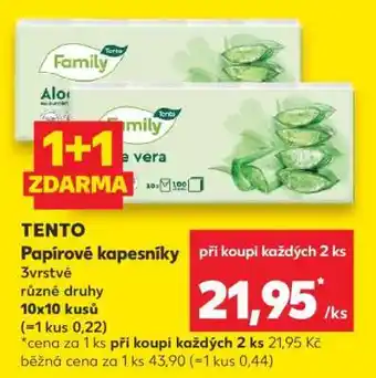 Kaufland Tento papírové kapesníky nabídka