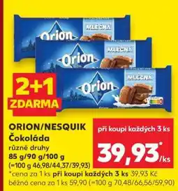 Kaufland ORION/NESQUIK Čokoláda nabídka
