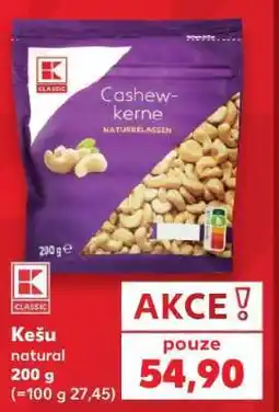 Kaufland Kešu natural 200 g nabídka