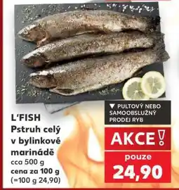 Kaufland L'FISH Pstruh celý v bylinkové marinádě nabídka