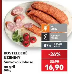 Kaufland Kostelecké uzeniny Šunková klobása na gril nabídka