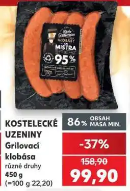 Kaufland KOSTELECKÉ UZENINY Grilovací klobása nabídka