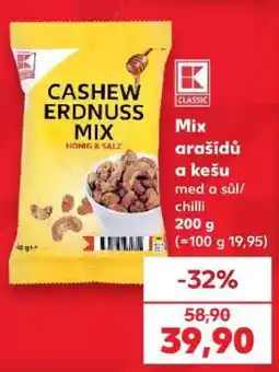Kaufland Mix arašídů a kešu nabídka