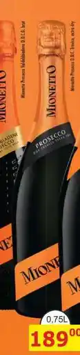 BENE Nápoje Mionetto Prosecco Doc Treviso šumivé víno extra dry nabídka