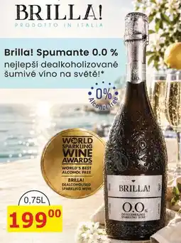 BENE Nápoje BRILLA! Spumante 0.0 % nabídka