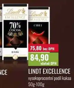 Ratio LINDT EXCELLENCE, 50g-100g nabídka