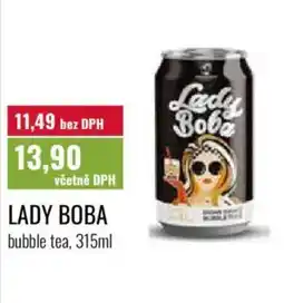Ratio Lady boba bubble tea nabídka