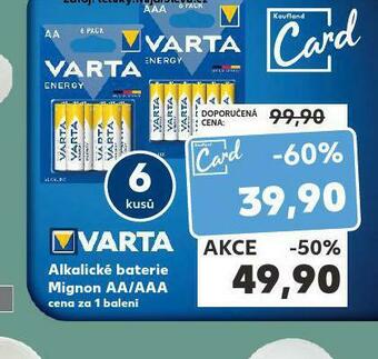 Kaufland Varta alkalické baterie nabídka