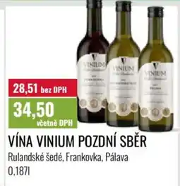 Ratio Vína vinium pozdní sběr nabídka