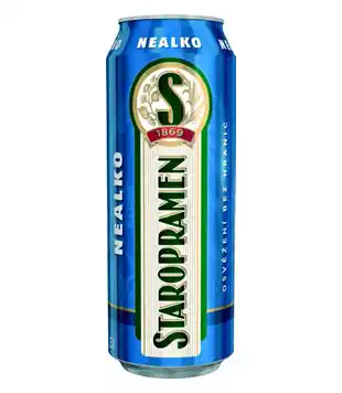 Staropramen Nealko, nealkoholické světlé pivo (plechovka) 0.5l