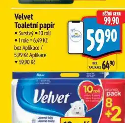 Albert Velvet Toaletní papír 3vrstvý 10 rolí nabídka