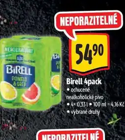 Albert Birell 4pack ochucené nealkoholické pivo 4x 0,331 nabídka