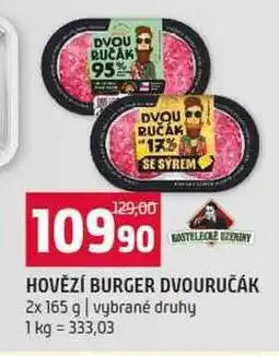 Terno HOVĚZÍ BURGER DVOURUČÁK 2x 165 g vybrané druhy nabídka