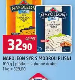 Terno NAPOLEON SÝR S MODROU PLÍSNÍ 100 g plátky vybrané druhy nabídka