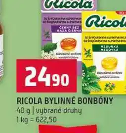 Terno RICOLA BYLINNÉ BONBONY 40 g vybrané druhy nabídka