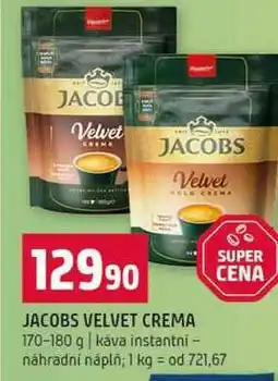 Terno JACOBS VELVET CREMA 170-180 g káva instantni náhradní náplň nabídka